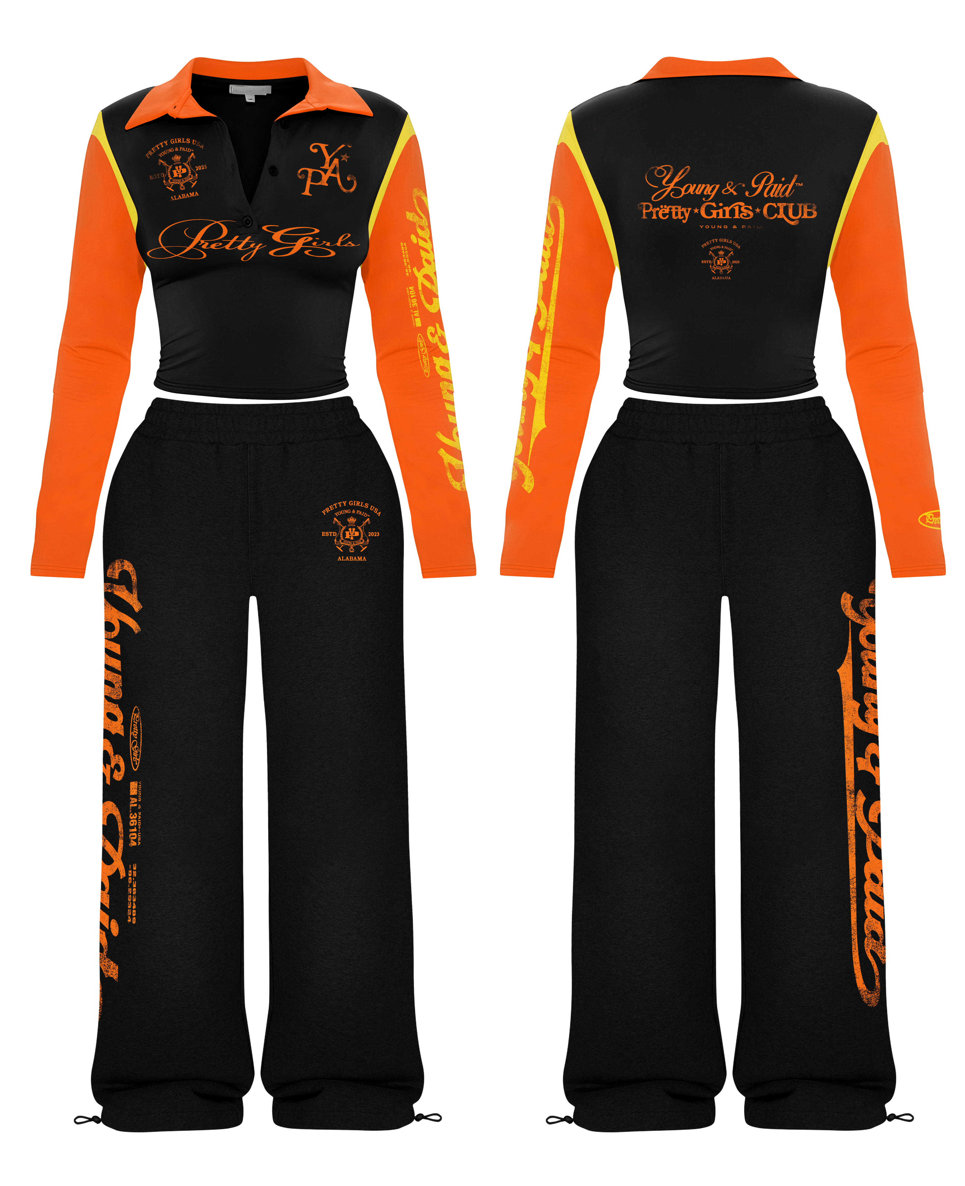 Pretty Girl Club Black & Orange Set